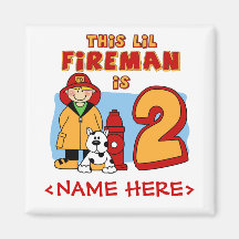Lil Fireman 2nd Birthday Magnet