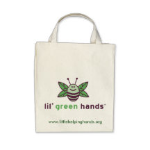 Lil' Green Hands Organic Grocery Tote Canvas Bag