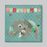 Lil Lucky Elephant Green Magnet magnets