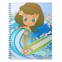 Lil' Wahine Wave Writer Spiral Note Book