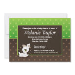 Lil' White Deerie on Lime & Brown Invitations