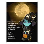 Lil' Witch in a Black and Gold Cat Robe Invitation