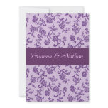 Lilac and Plum Purple Damask Wedding Invitation