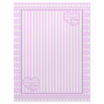Lilac and white cute hearts and stripes letterhead