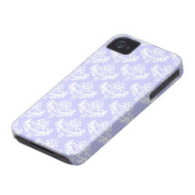 Lilac and White Luxurious Damask Pattern Case-Mate iPhone 4 Case