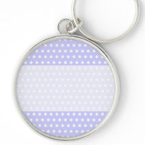 Lilac and White Polka Dot Pattern. Spotty. Key Chain