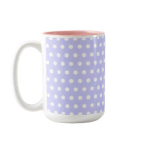 Lilac and White Polka Dot Pattern. Spotty. Coffee Mugs