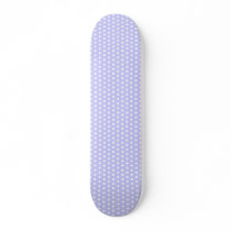 Lilac and White Polka Dot Pattern. Spotty. Skate Board