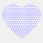 Lilac and White Polka Dot Pattern. Spotty. Heart Sticker