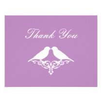 Lilac and White Sparrows Thank You Note invitations