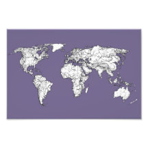 lilac atlas world map photo art