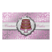 Lilac Cake Couture Glitzy Damask Cake Bakery Business Card Templates