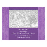 Lilac Damask Save The Date Photo invitations