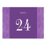 Lilac Damask Table Number postcards