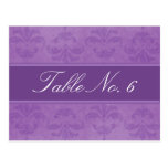 Lilac Damask Table Number postcards