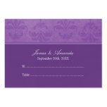 Lilac Damask Wedding Escort business cards