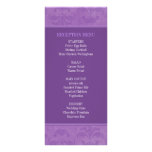 Lilac Damask Wedding Menu / Program rack cards