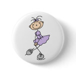 Lilac Figure Skater Girl Button