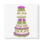 Lilac Floral Wedding Cake Magnet