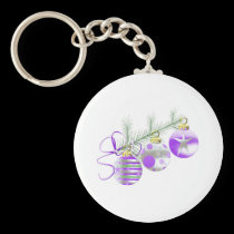 Lilac Holiday Christmas Balls keychains