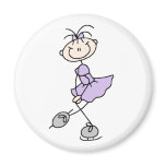 Lilac Ice Skating Girl Magnet