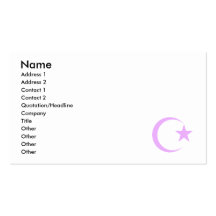 Lilac-Lavender Crescent & Star.png Business Card Templates