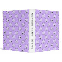 Lilac Purple cat pattern. Binder