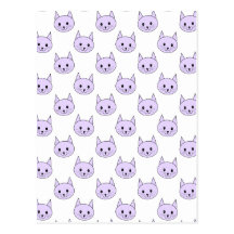 Lilac Purple cat pattern. Postcards
