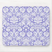 Lilac purple damask pattern mouse pads