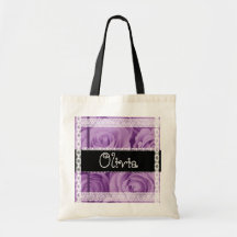 LILAC PURPLE Roses and Lace Name Bag for Mom