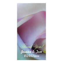 Lilac Rose Wedding Custom Photo Card