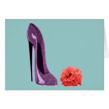 Lilac Stiletto Shoe and Rose Art Cards