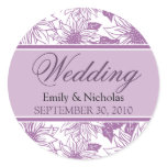 Lilac Sunflowers Wedding Invitation Seal
