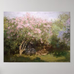 Lilas au soleil par la copie de Monet Affiches