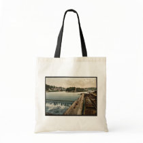 L'Ile Barbe, Lyons, France vintage Photochrom Tote Bag