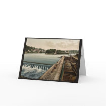 L'Ile Barbe, Lyons, France vintage Photochrom Card