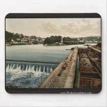 L'Ile Barbe, Lyons, France vintage Photochrom Mouse Pads