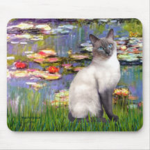 Lilies 2 - Blue Point Siamese cat Mousepads