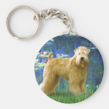 Lilies 5 - Wheaten Terrier (stand) Key Chains