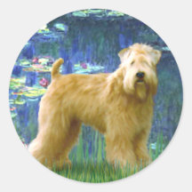 Lilies 5 - Wheaten Terrier (stand) Stickers