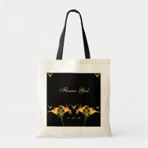 Lilies and Butterflies Canvas Bag