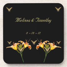 Lilies and Butterflies Drink Coasters