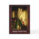 lilies in a glass vase #3 Anniversary card