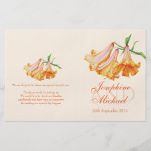 Lilies wedding programme personalized flyer