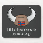 Lillehammer Norway Viking Hat Mouse Mats
