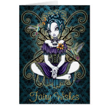 "Lillian" Gothic Hummingbird Fairy Art Card