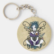 "Lillian" Gothic Hummingbird Fairy Art Keychain