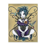 "Lillian" Gothic Hummingbird Fairy Art Postcard