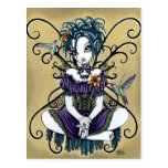 "Lillian" Gothic Hummingbird Fairy Art Postcard