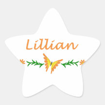 Lillian (Orange Butterfly) Stickers